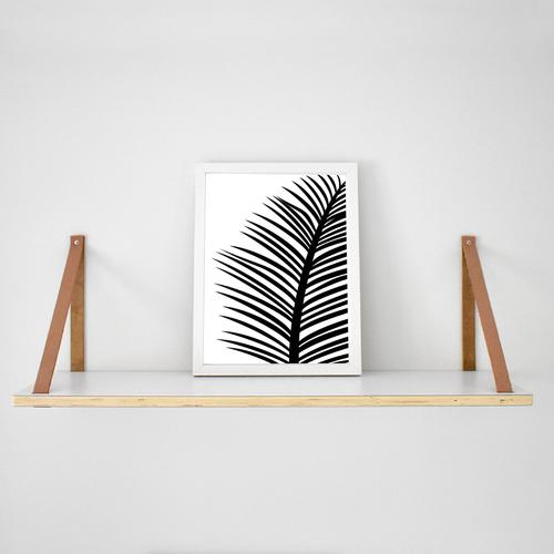 Palm Leaf Black and White Print