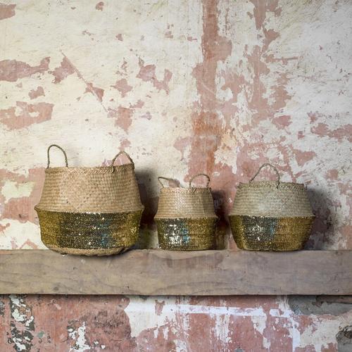 Toulouse Gold Sequin Basket
