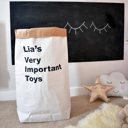 Personalised Paper Storage Bag Kraft