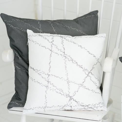 Dotted Lines Cushion - White