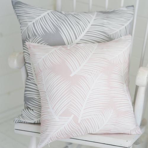 This stunning cushion designed and made in England comes in a soft tropical pattern, in a must-have blush pink colour. 